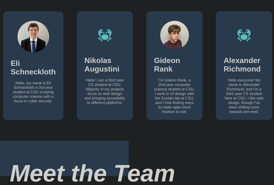 meet the team web page