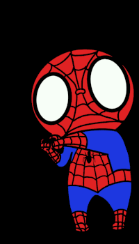 chibi spiderman heart gif